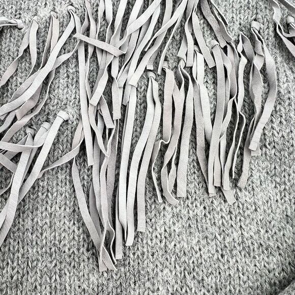 AYNI Revolve Gray Fringe Sweater Size XS Peru - Picture 3 of 5